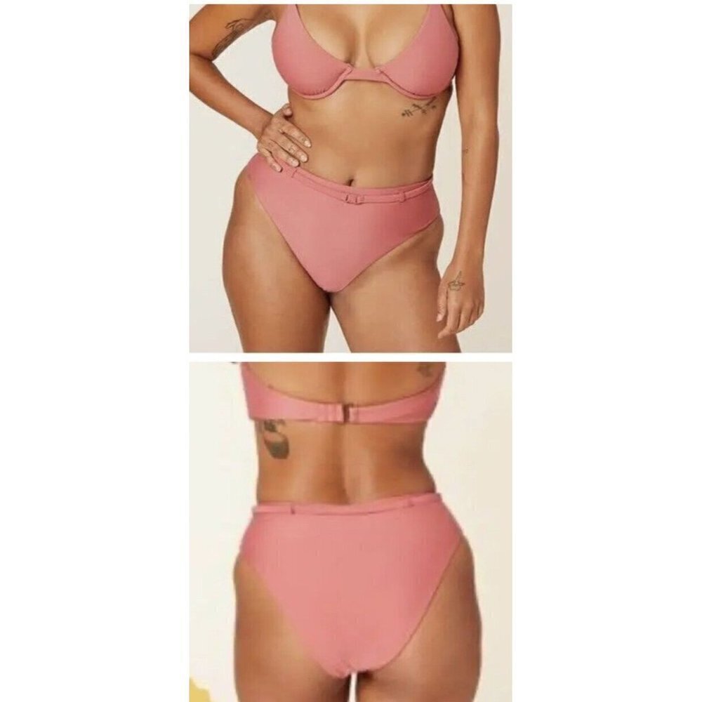 ANDIE Swim The Riviera High Waisted Bikini Bottom Punch Size XS NWT Belted G